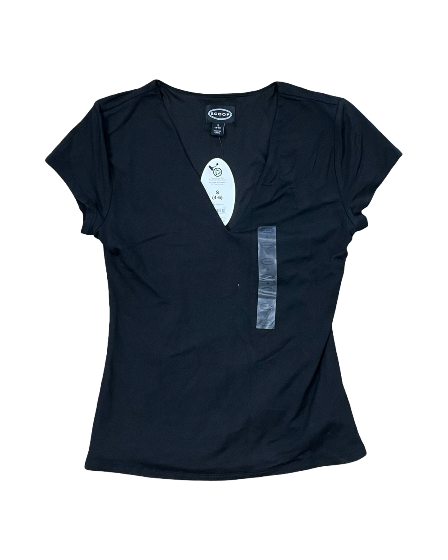 Athletic Top Ss By Scoop In Black, Size:S