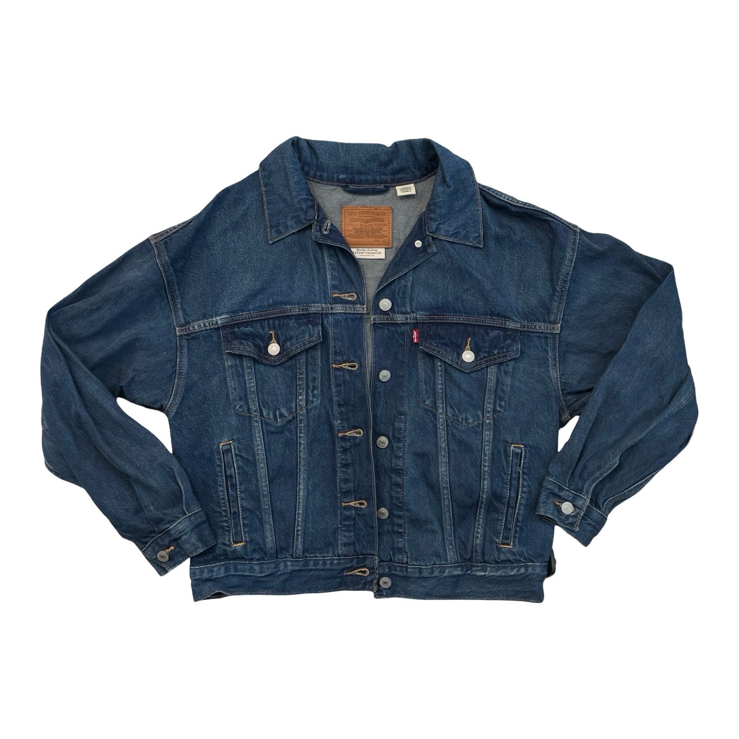 Jacket Denim By Levis In Blue Denim, Size:S