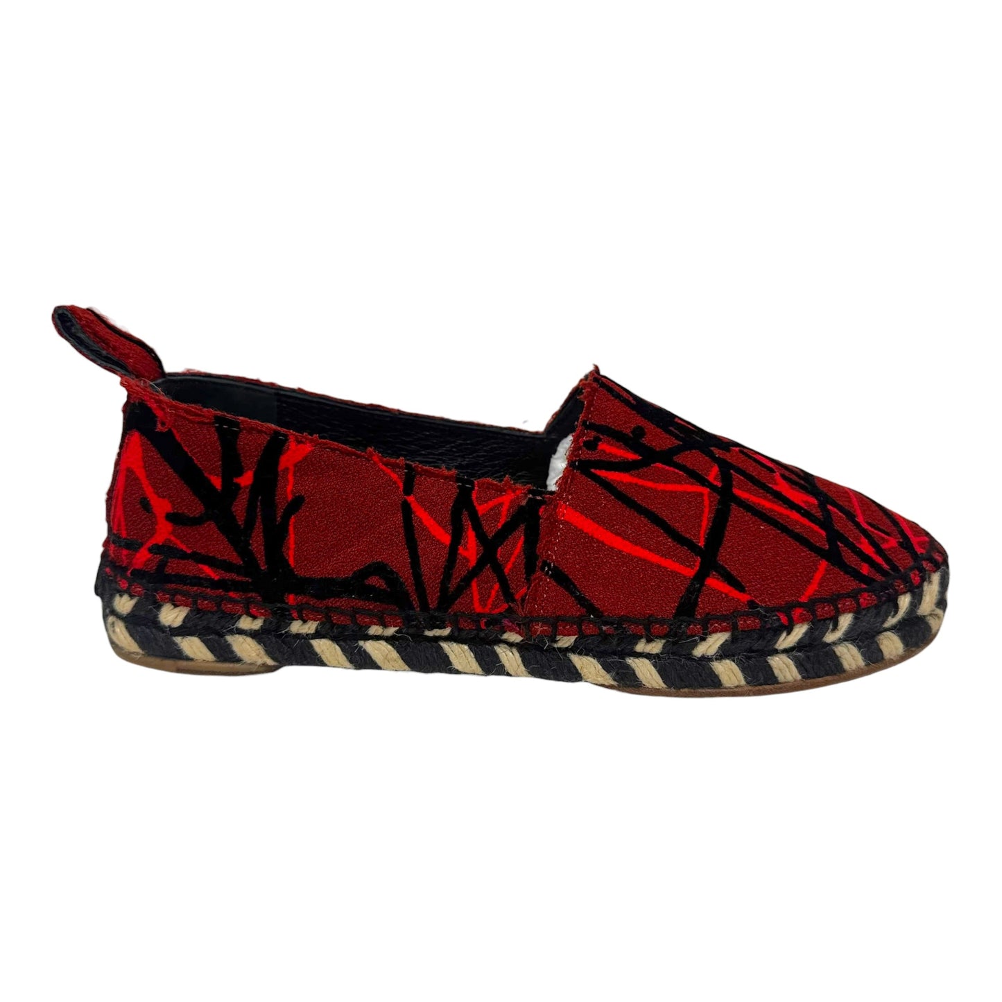 Abstract Espadrille Shoes Luxury Designer By Proenza-schouler In Black & Red, Size: 8 (38)