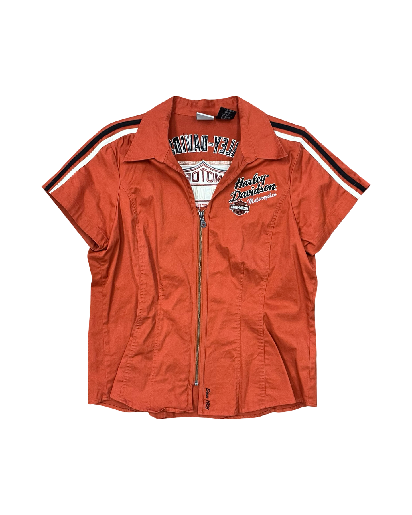 Blouse Ss By Harley Davidson In Orange, Size:Xl