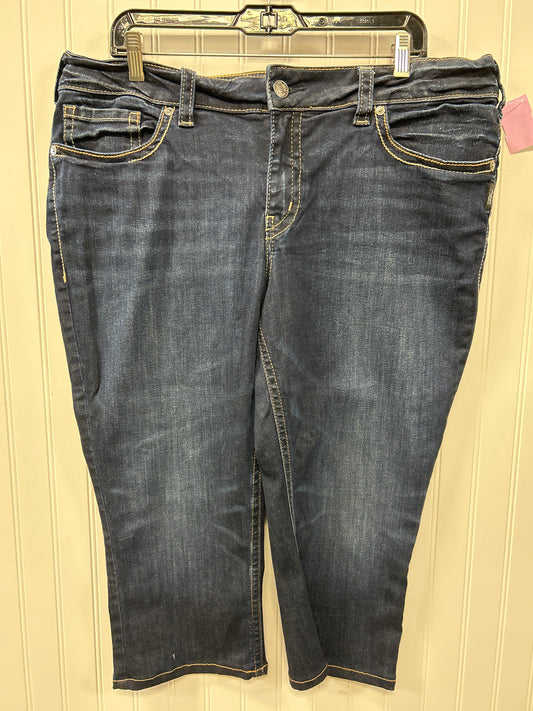 Capris By Silver In Blue Denim, Size:18