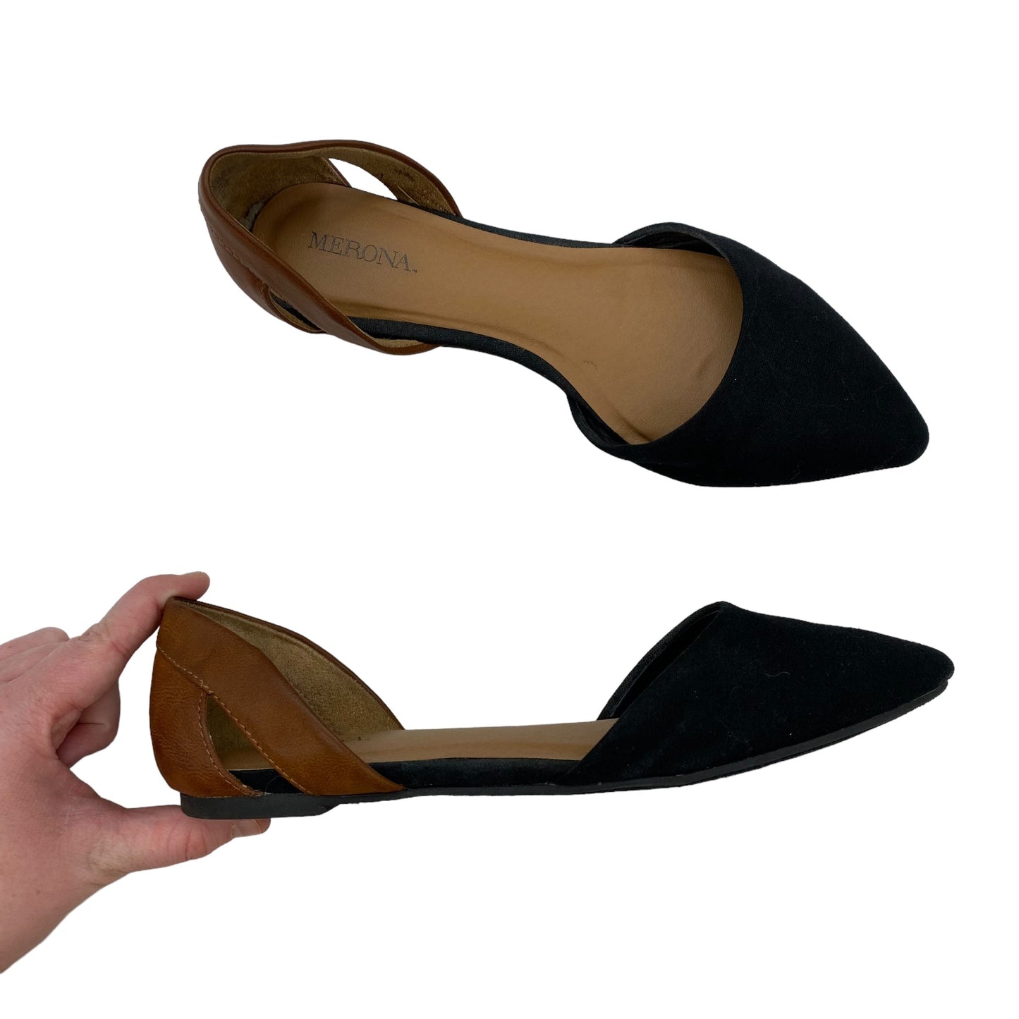 BLACK & BROWN SANDALS FLATS by MERONA Size:7.5