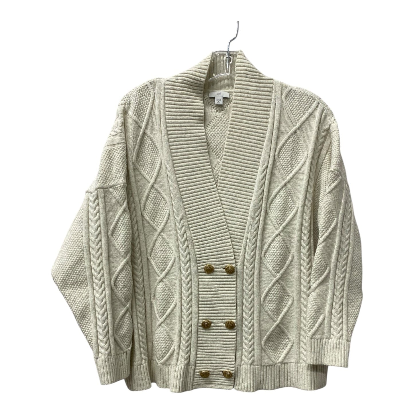 Sweater Cardigan By J. Jill In Cream, Size:Xlp