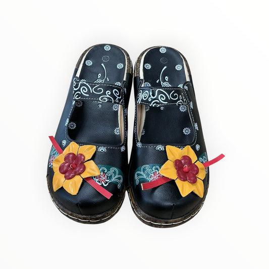 Shoes Flats By Clothes Mentor In Black, Size:9.5