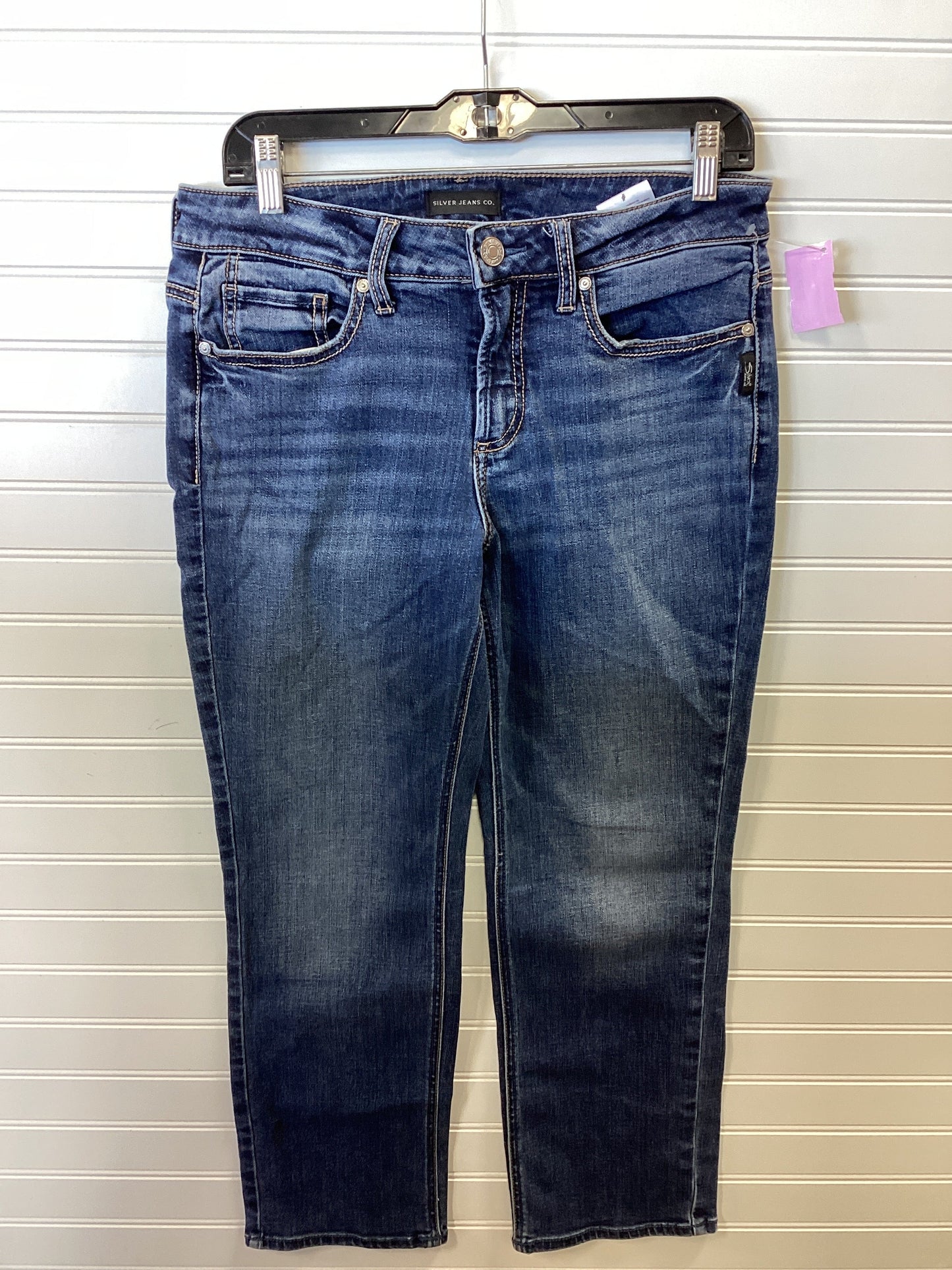 Jeans Cropped By Silver In Blue Denim, Size:8