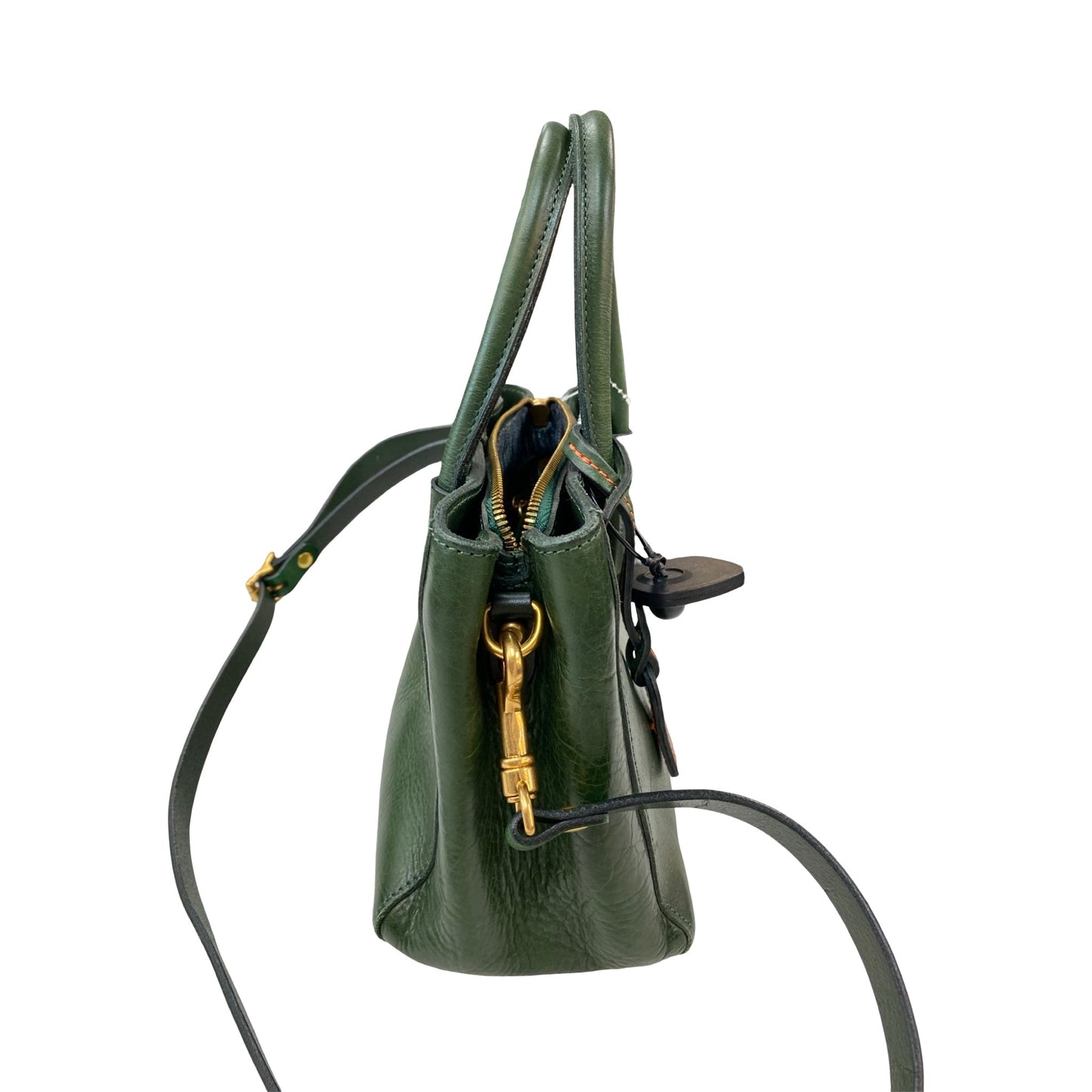 Handbag Leather By Cmc In Green, Size:Medium