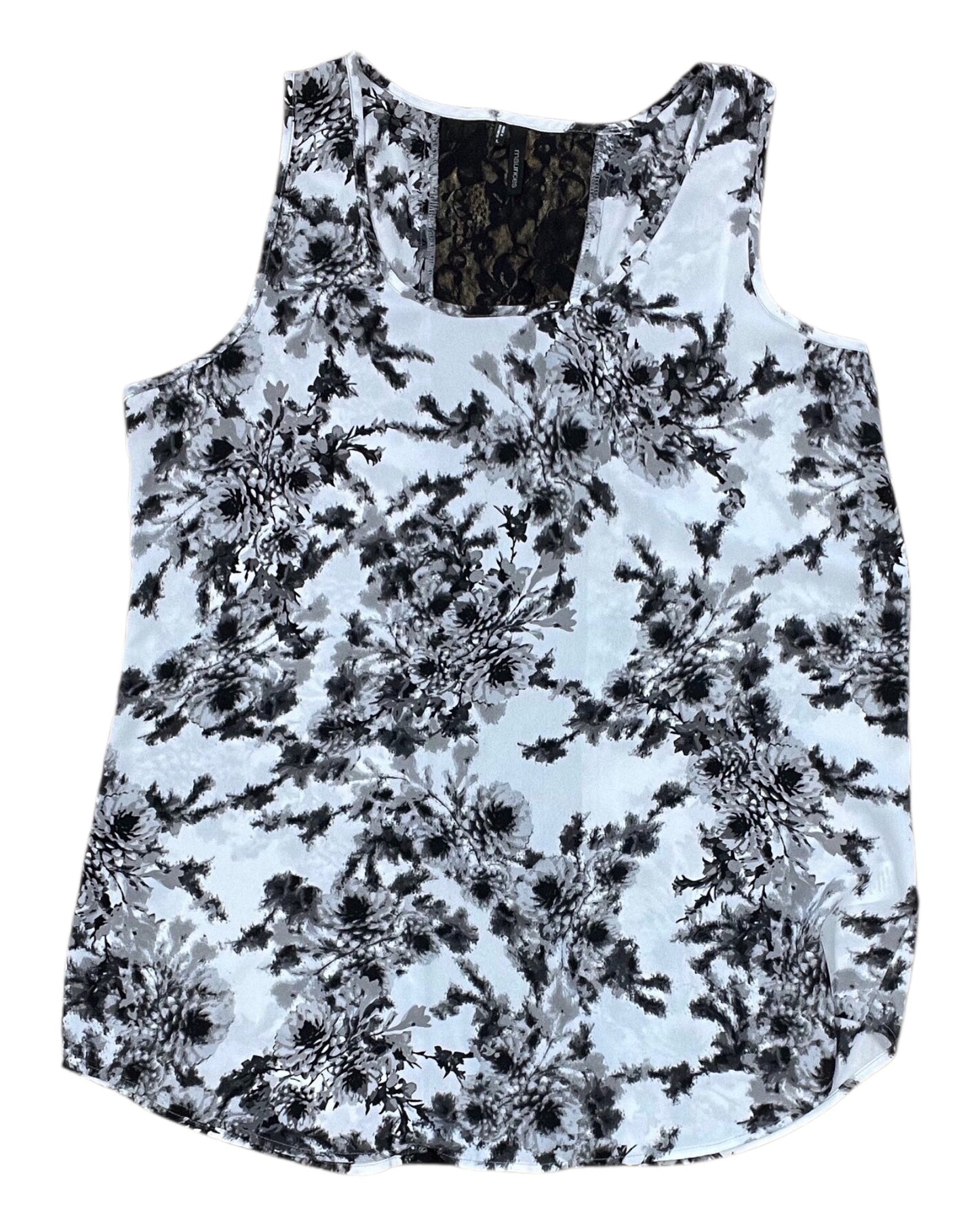 Top Sleeveless By Maurices In Black & White, Size:L