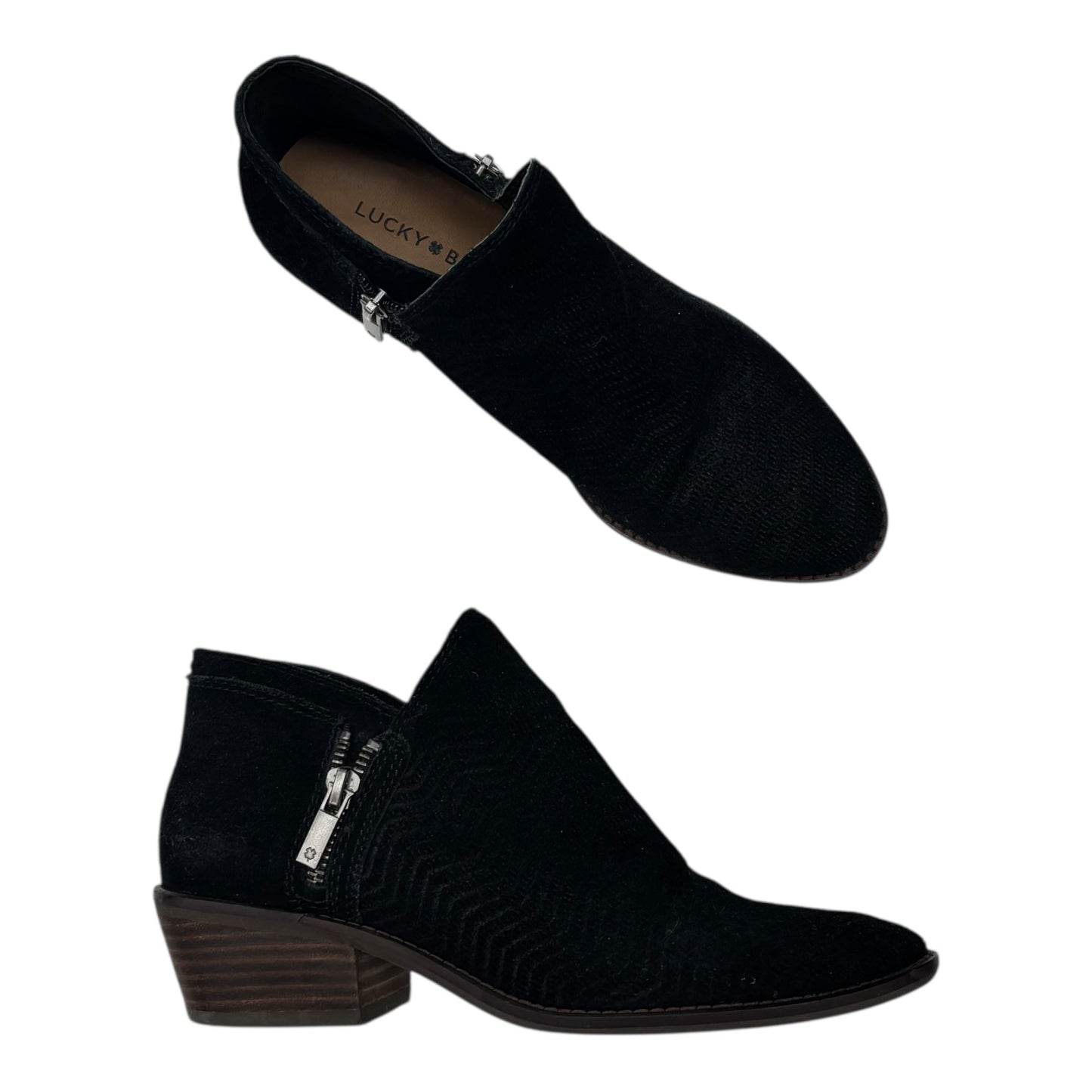 Boots Ankle Heels By Lucky Brand In Black, Size:7.5