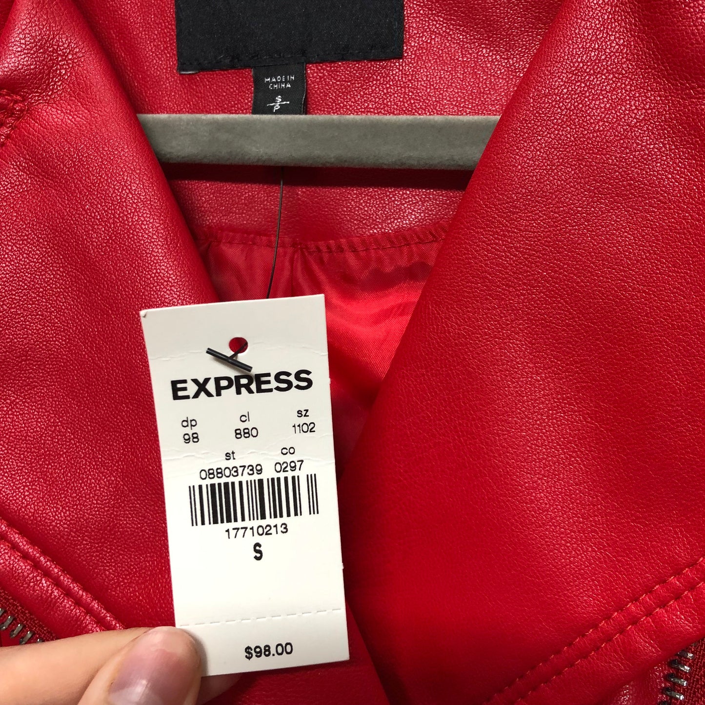 Jacket Moto By Express In Red, Size:S