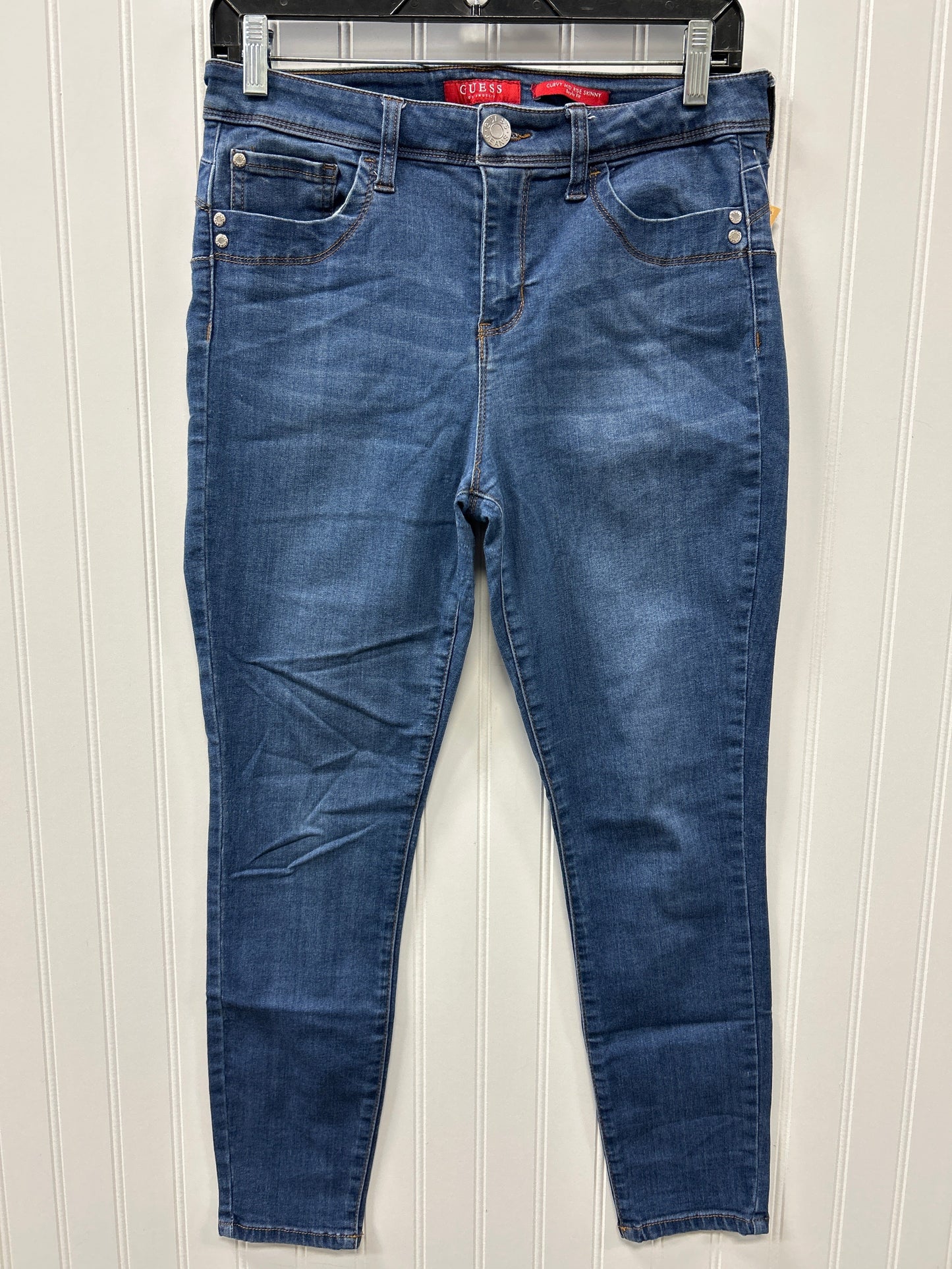 Jeans Skinny By Guess In Blue Denim, Size:8
