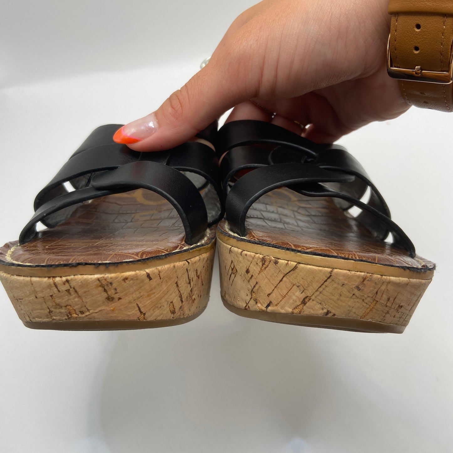 Sandals Heels Wedge By Sam Edelman In Black, Size: 9