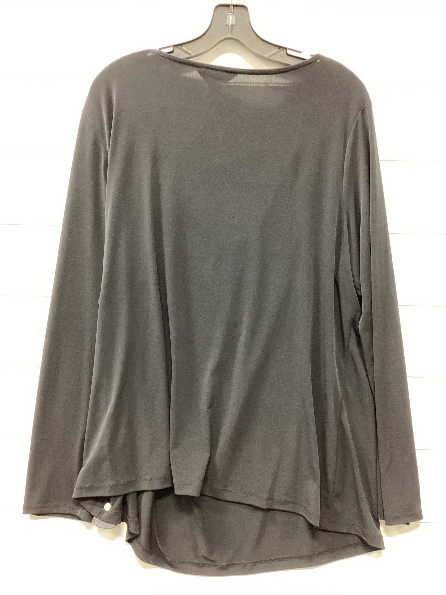 Top Ls By Liz Claiborne In Black, Size:1X
