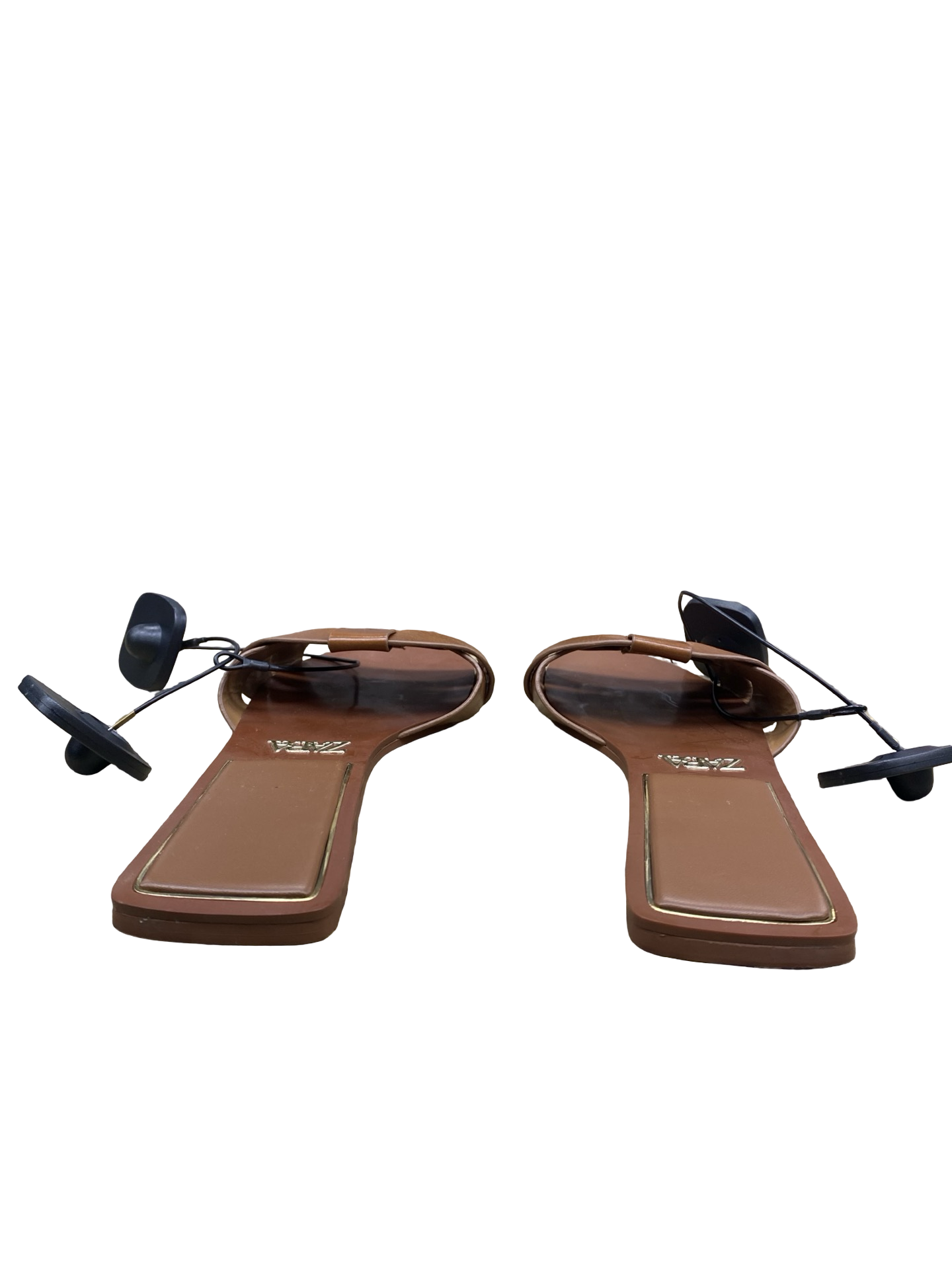 Sandals Flats By Zara In Brown, Size:8