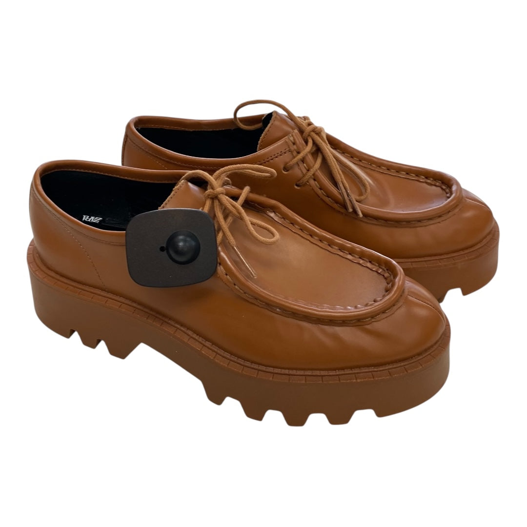 Shoes Flats By Zara In Brown, Size:6.5