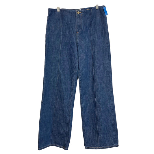 Jeans Wide Leg By Zara In Blue Denim, Size:8