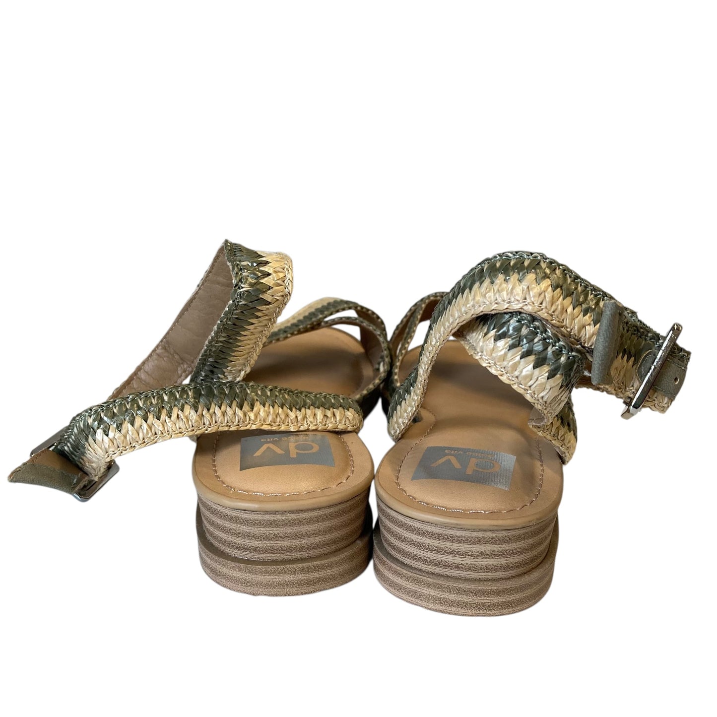 Sandals Flats By Dolce Vita In Green & Tan, Size:9