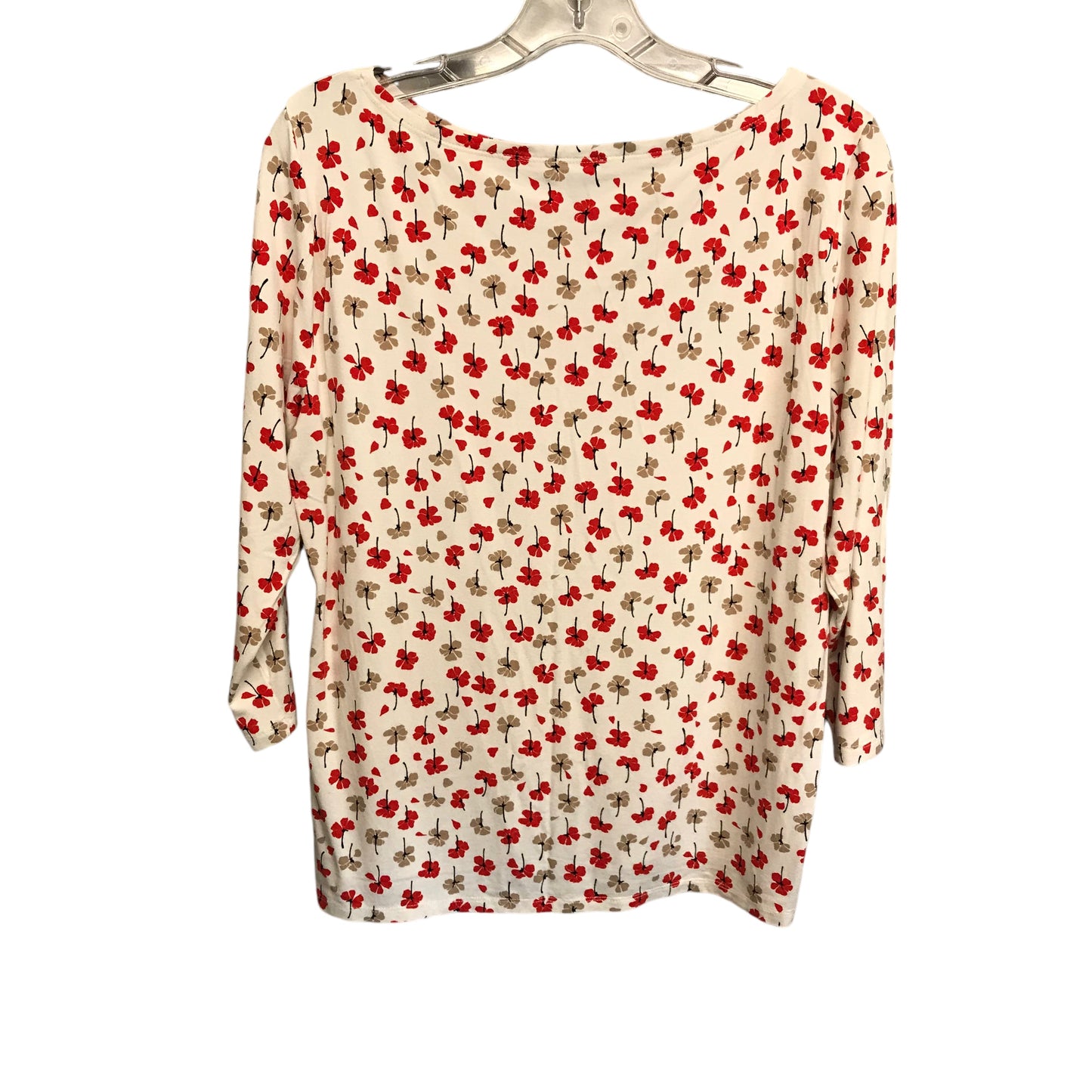 Top Ls Basic By Ann Taylor In Red & Tan, Size:L