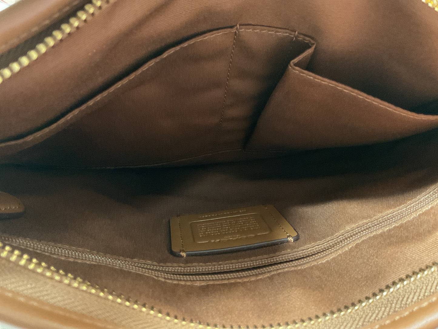 Crossbody Designer By Coach In Brown, Size:Medium