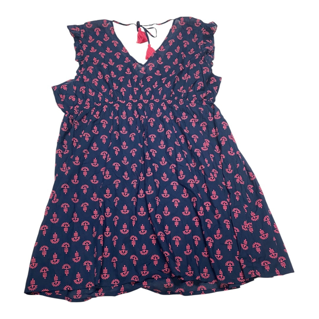 Dress Casual Midi By J. Crew In Blue & Pink, Size:2X