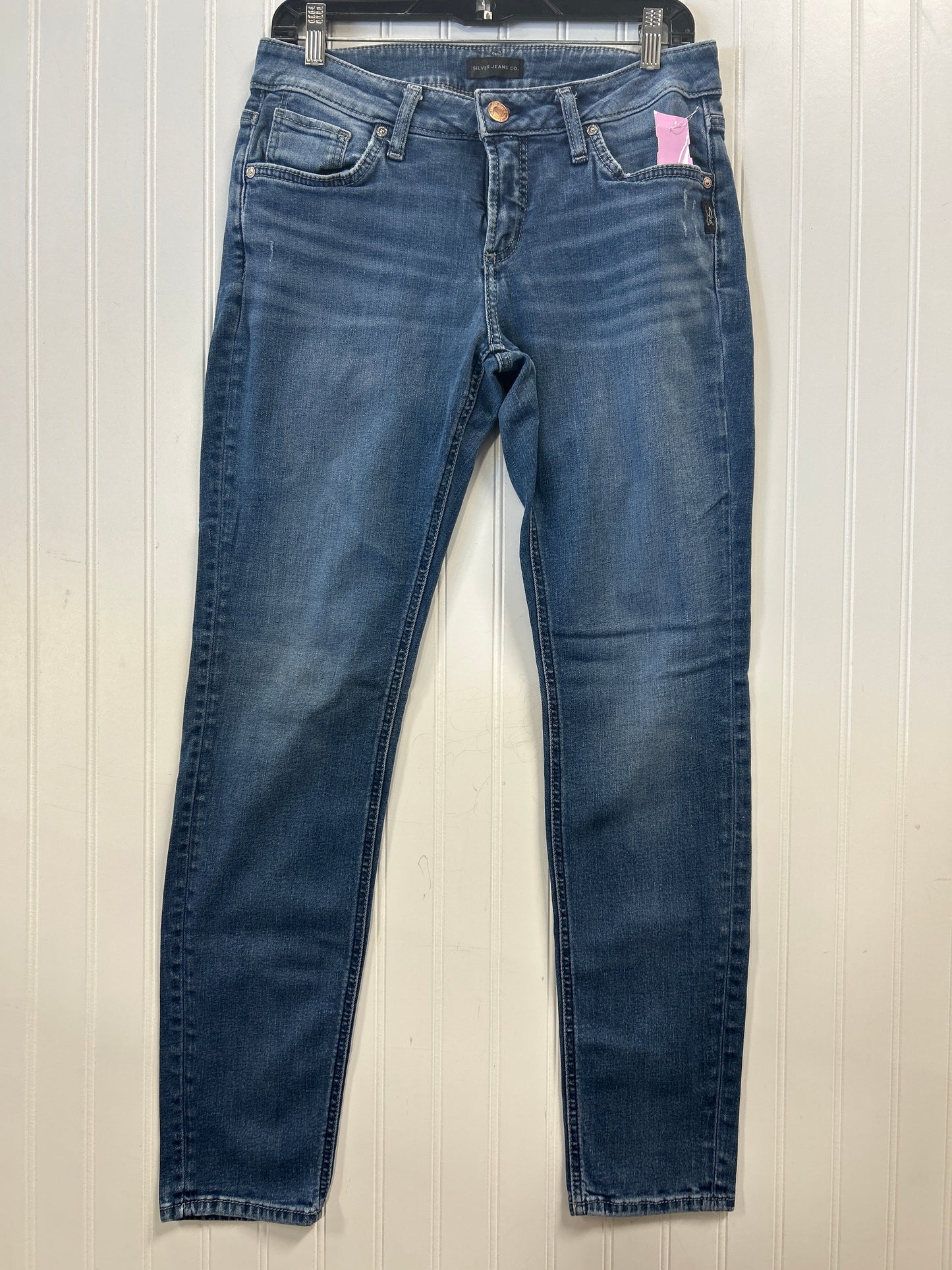 Jeans Skinny By Silver In Blue Denim, Size:8