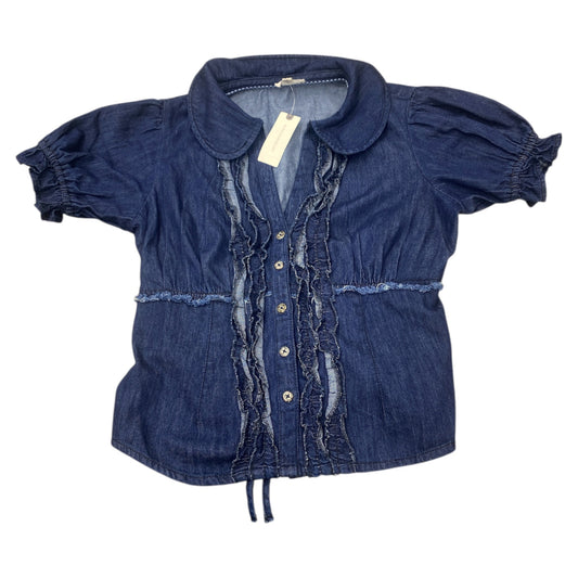 Top Ss By Pilcro In Blue Denim, Size:Xs