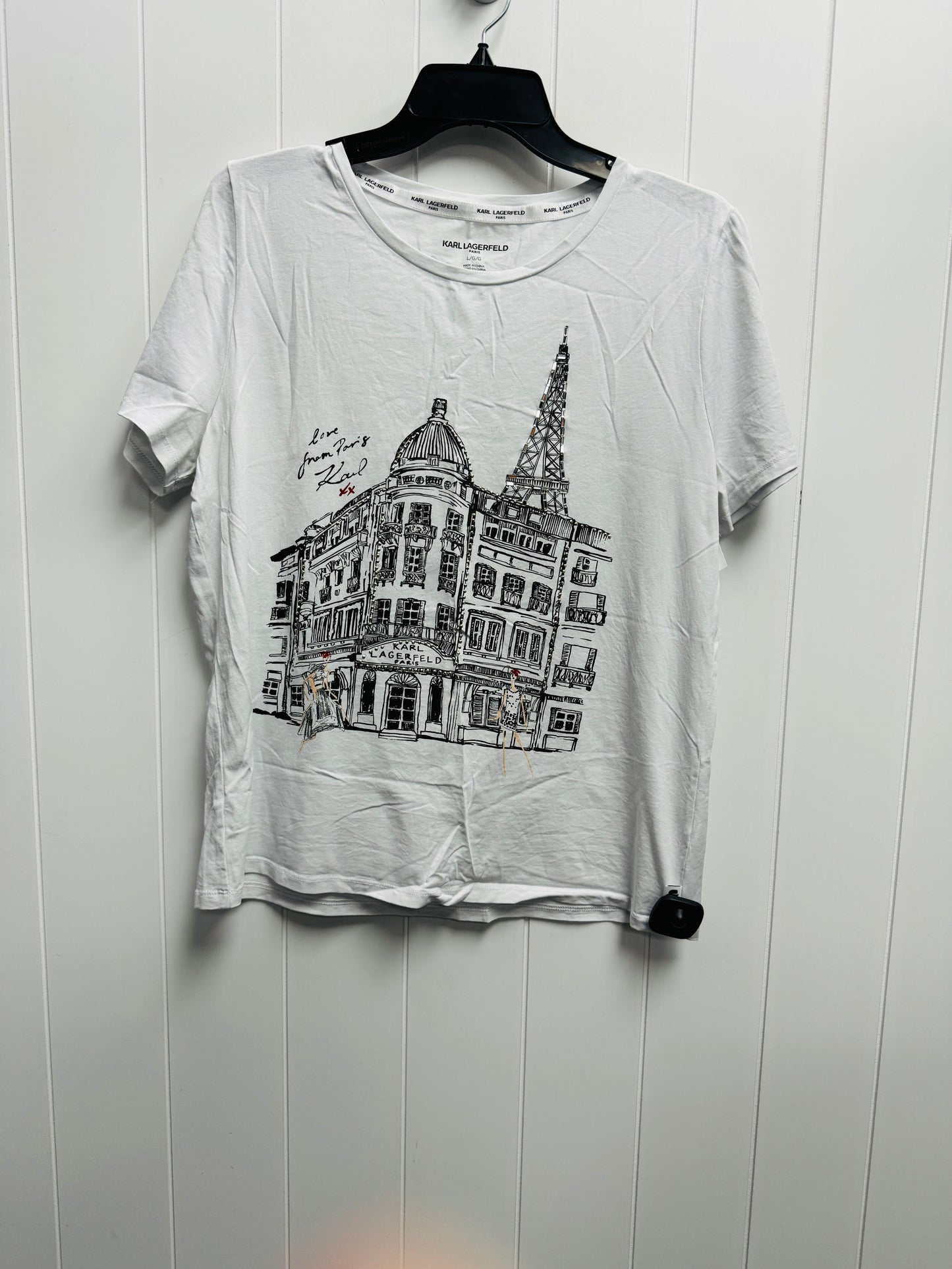 White Top Short Sleeve Karl Lagerfeld, Size L