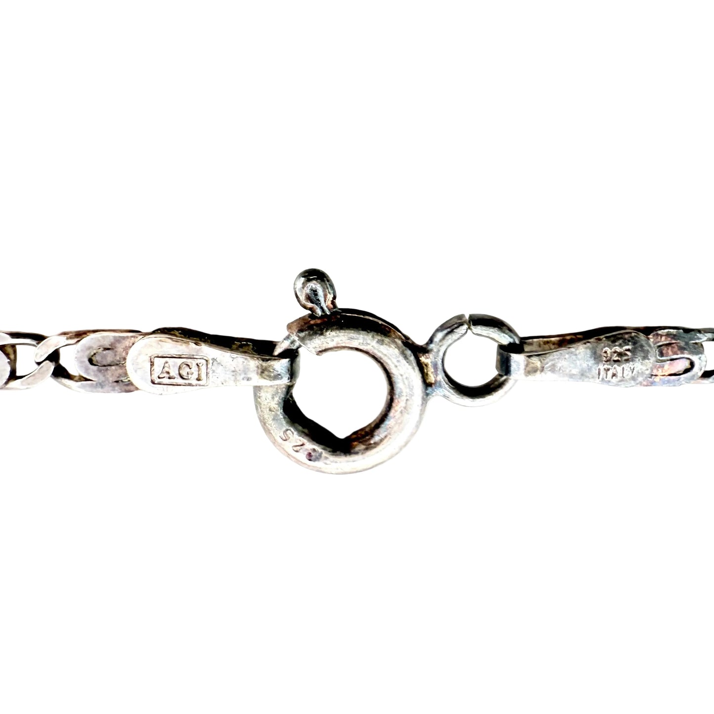 Italian Sterling Silver Valentino Chain Anklet or 10” Bracelet By AGI