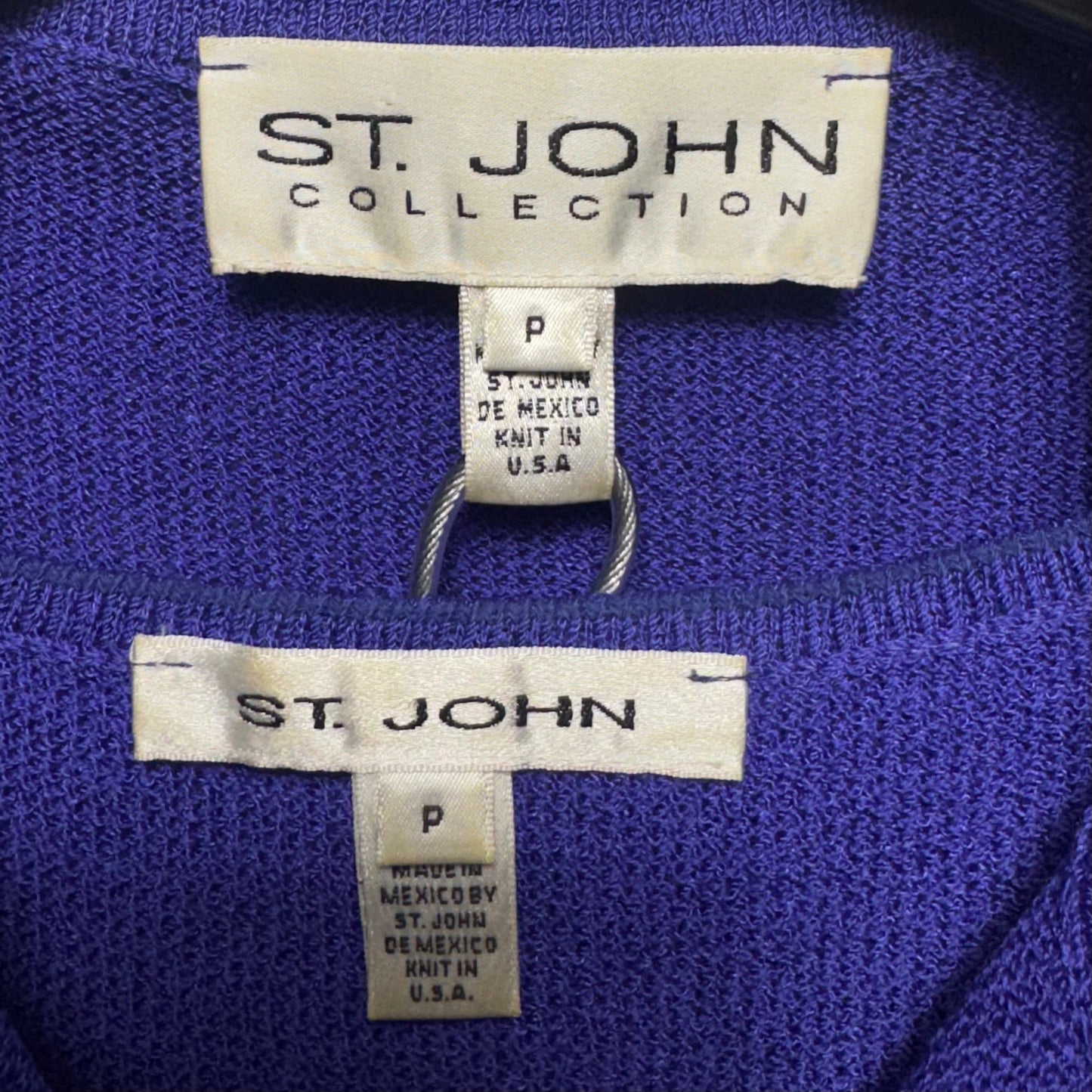 Knit Top & Jacket 2 Piece Set Luxury Designer By St John Collection In Purple, Size: S