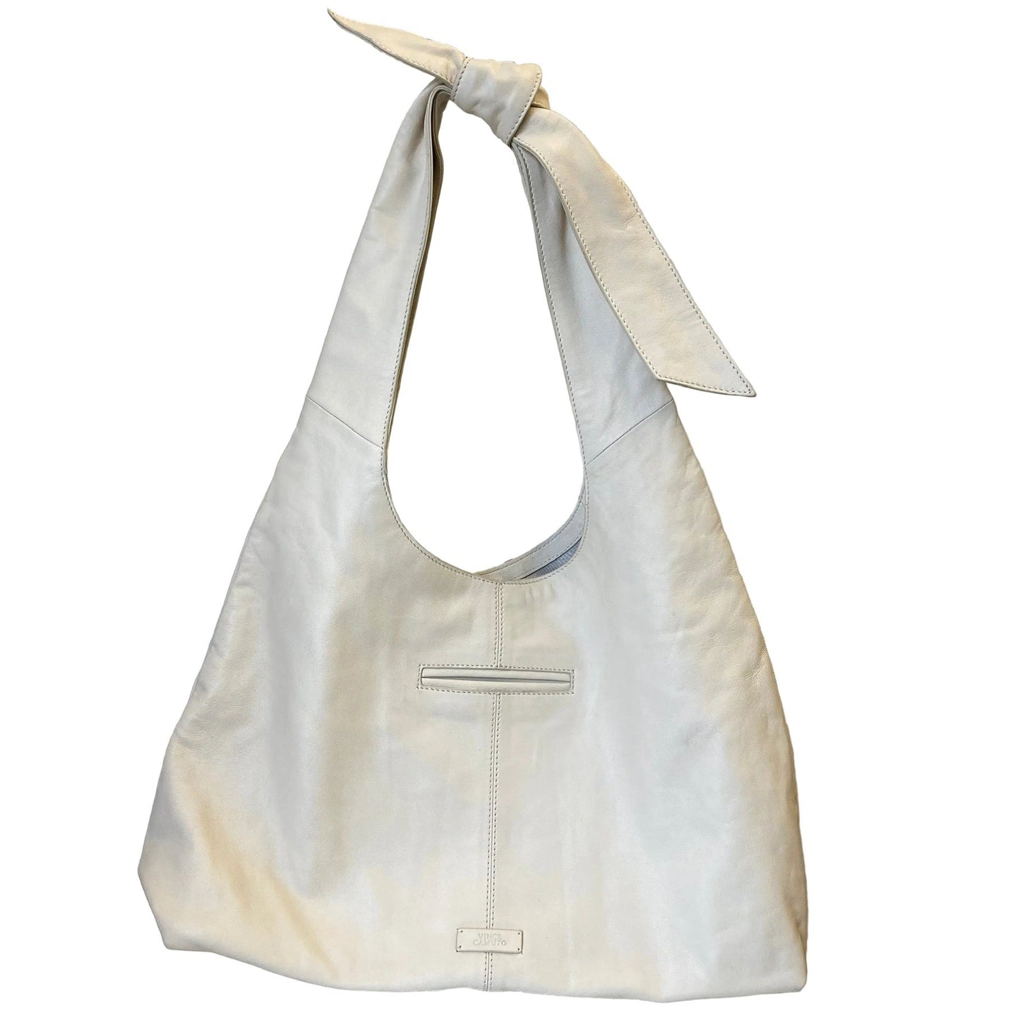 Handbag Leather By Vince Camuto In Cream, Size:Large