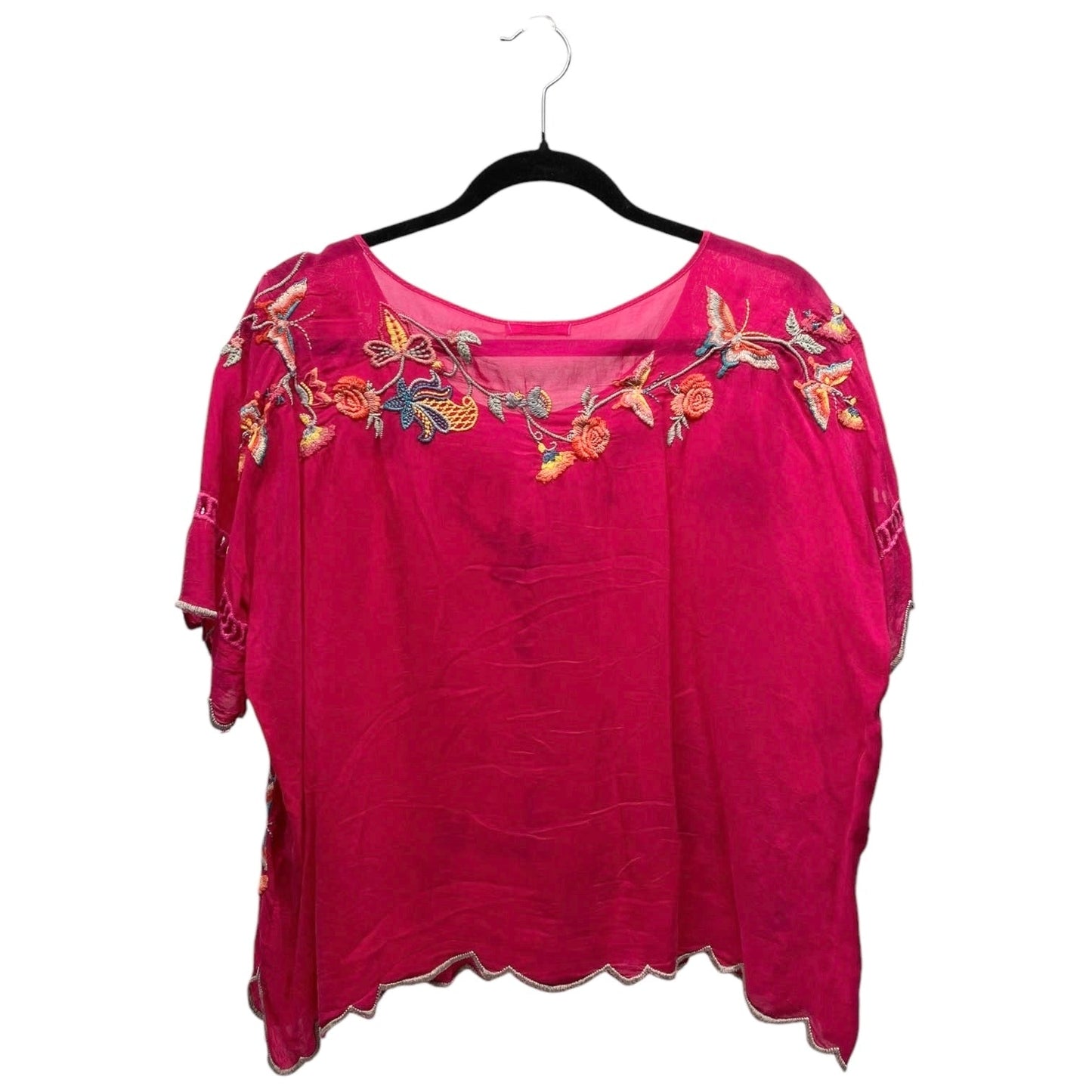 Top Short Sleeve Designer By Johnny Was In Pink, Size: S