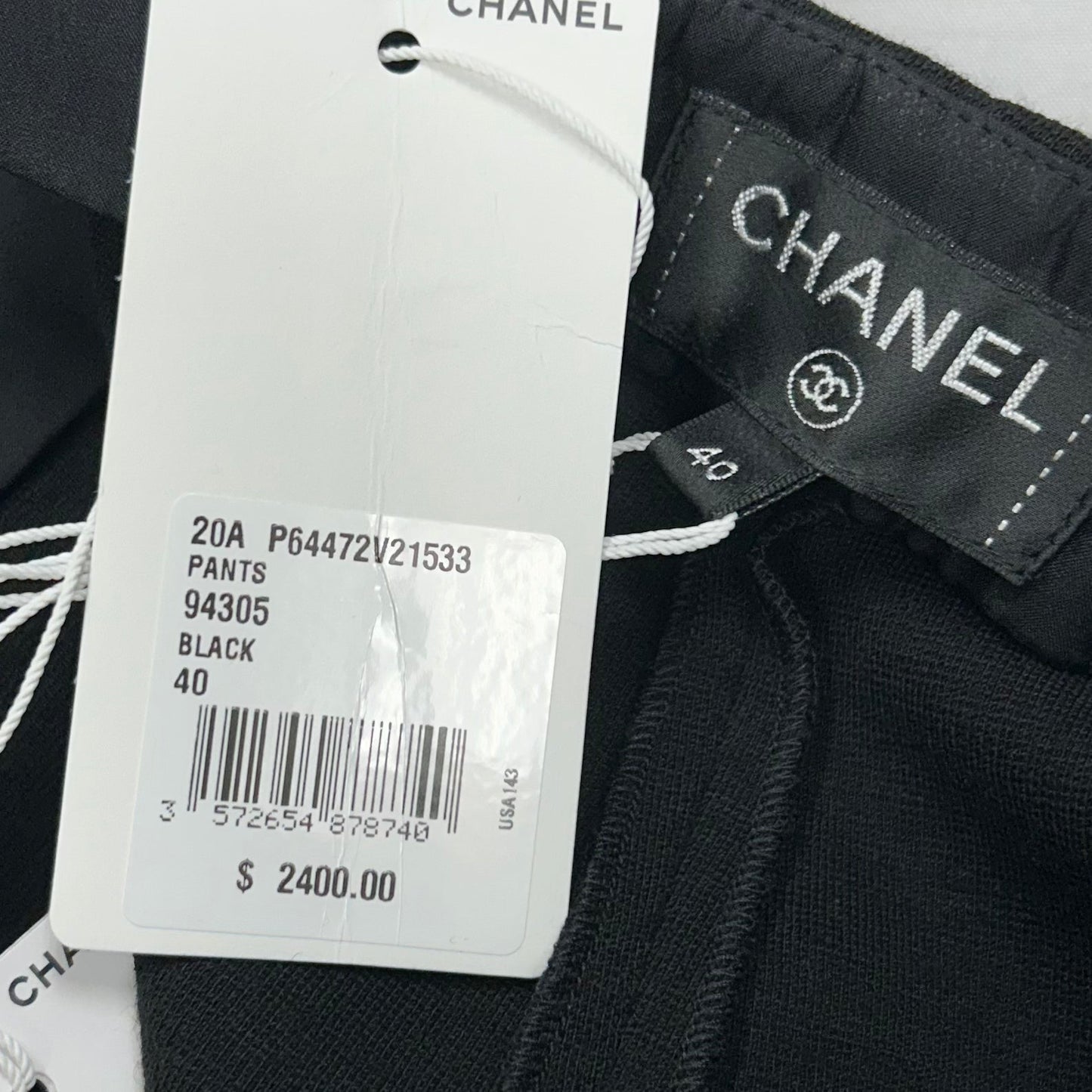 Pants Luxury Designer By Chanel In Black, Size: S