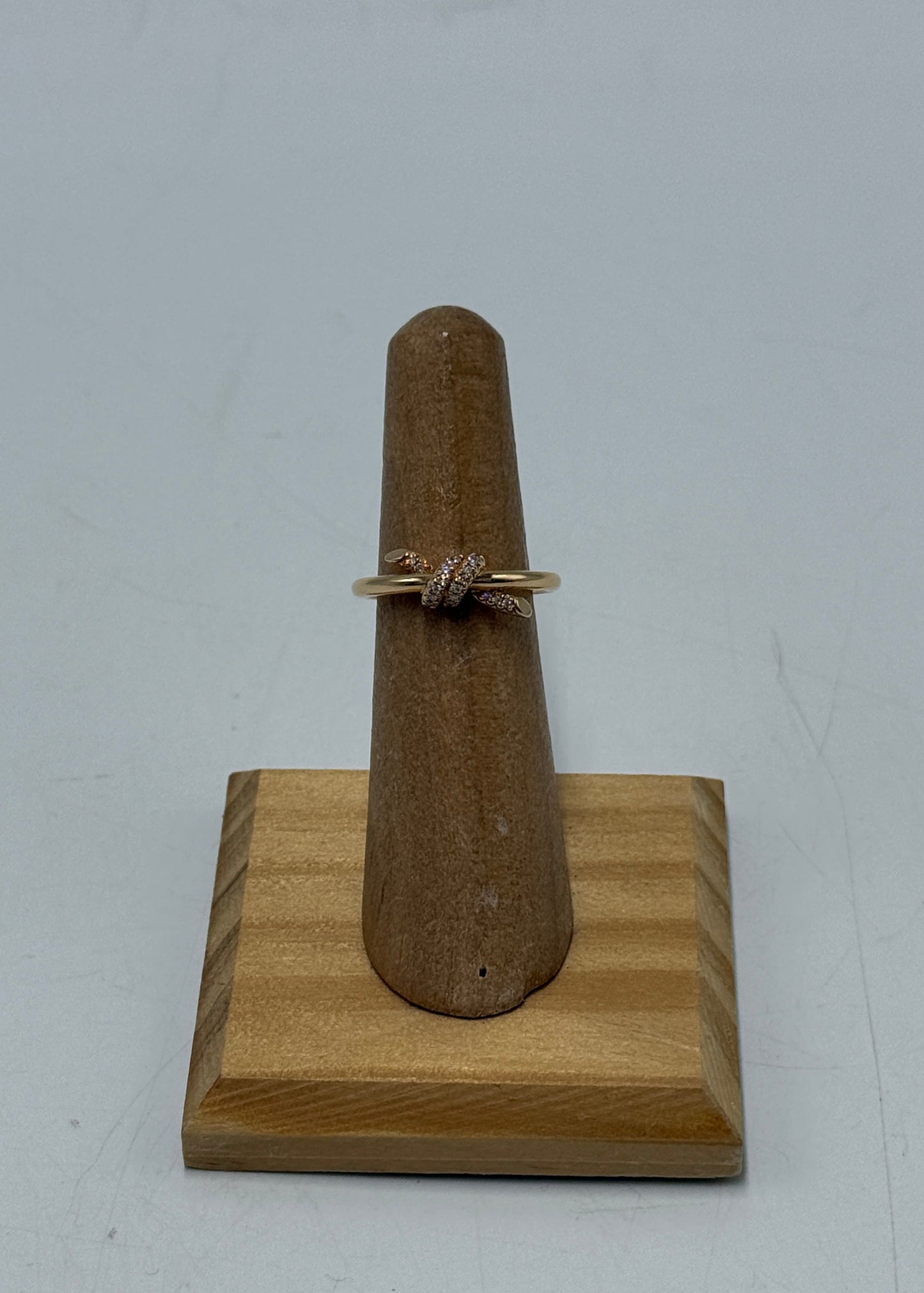 Tiffany & Company Knot 18K Rose Gold Diamond Luxury Ring, Size 6