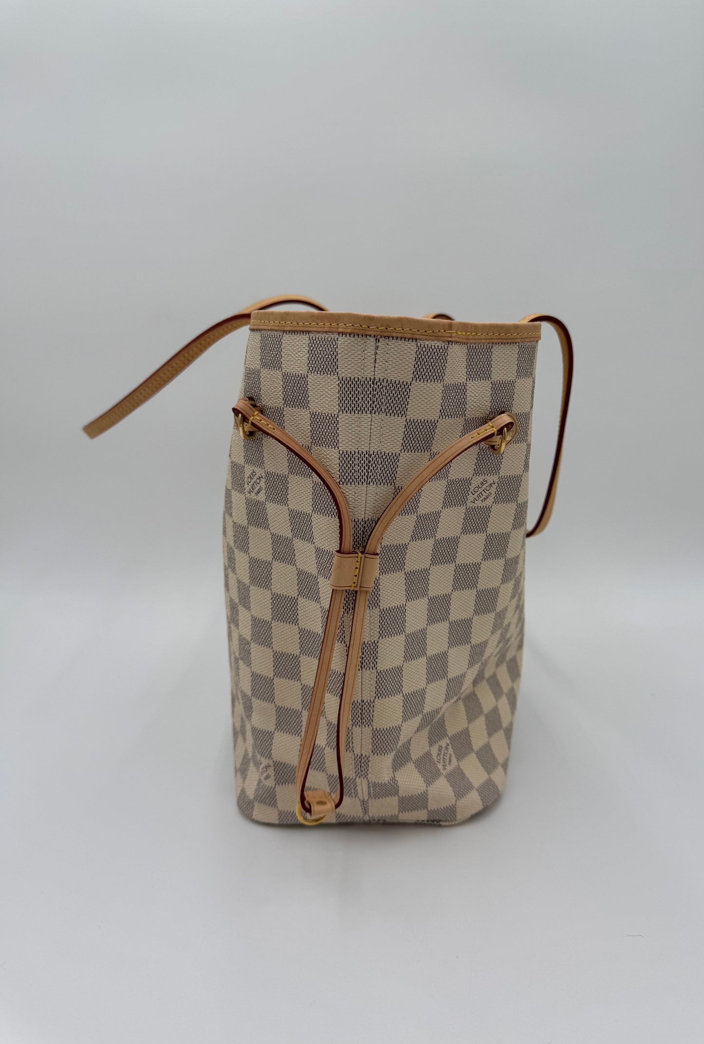 Tote Luxury Designer By Louis Vuitton In Blue & Cream, Size:Medium