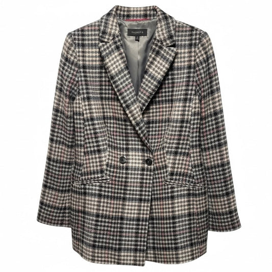 Double Breasted Bradwell Plaid Blazer By Talbots In Multi-colored, Size: 10