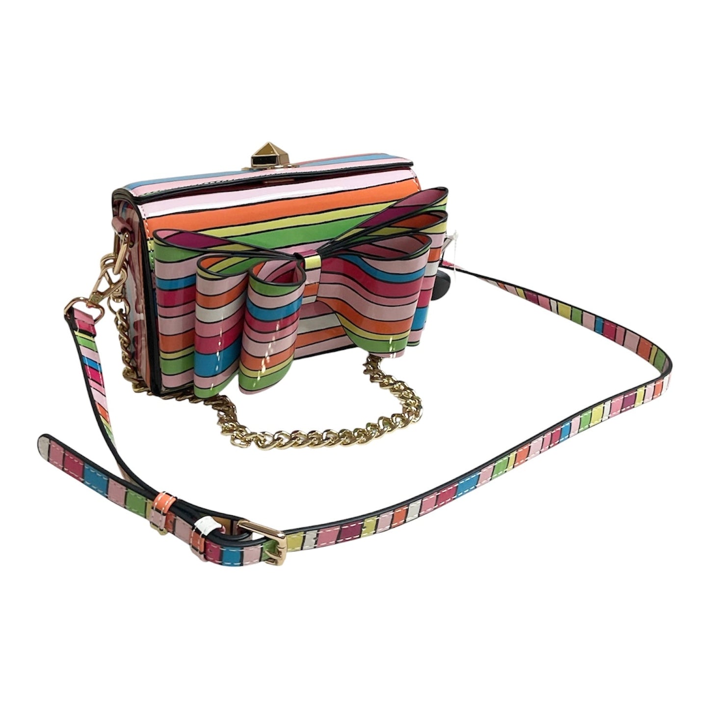 Crossbody By Betsey Johnson In Rainbow Print, Size:Small