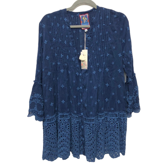 BLUE TUNIC LS by JOHNNY WAS Size:XS