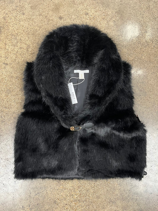 Vest Faux Fur & Sherpa By Clothes Mentor In Black, Size:S