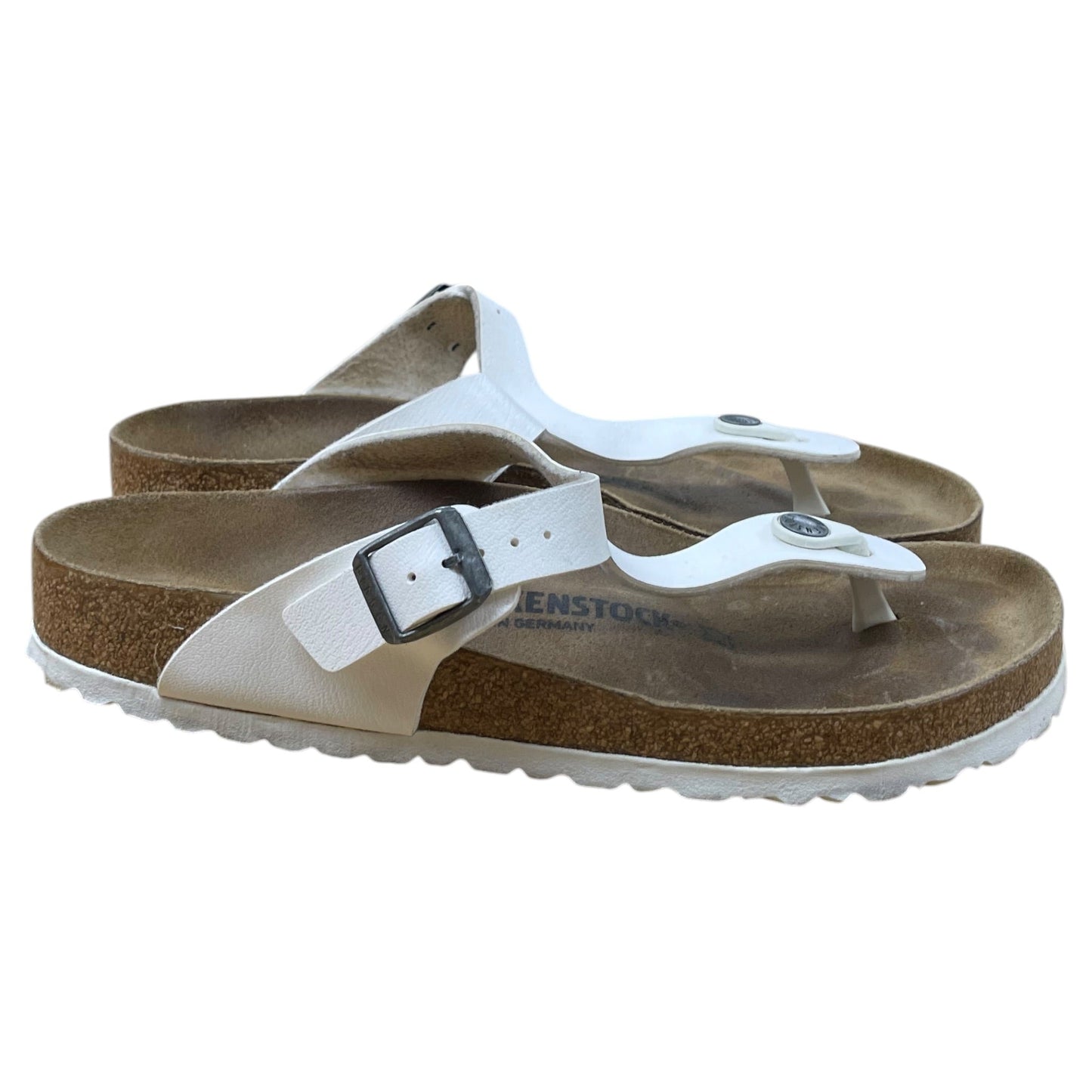 Sandals Flats By Birkenstock In White, Size:9