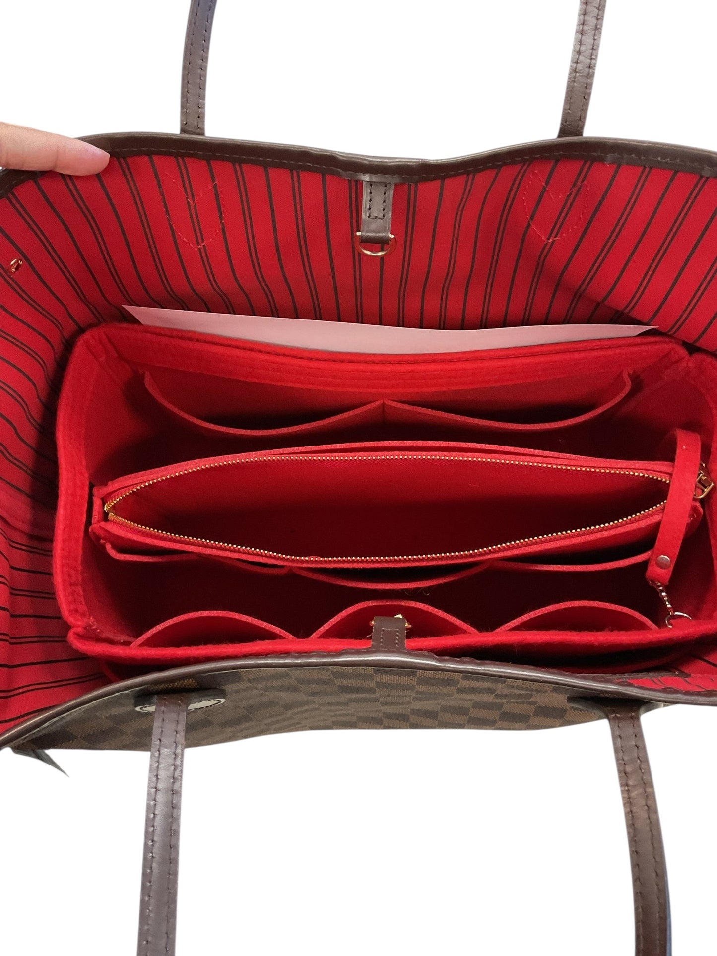 Handbag Luxury Designer By Louis Vuitton In Brown, Size:Large