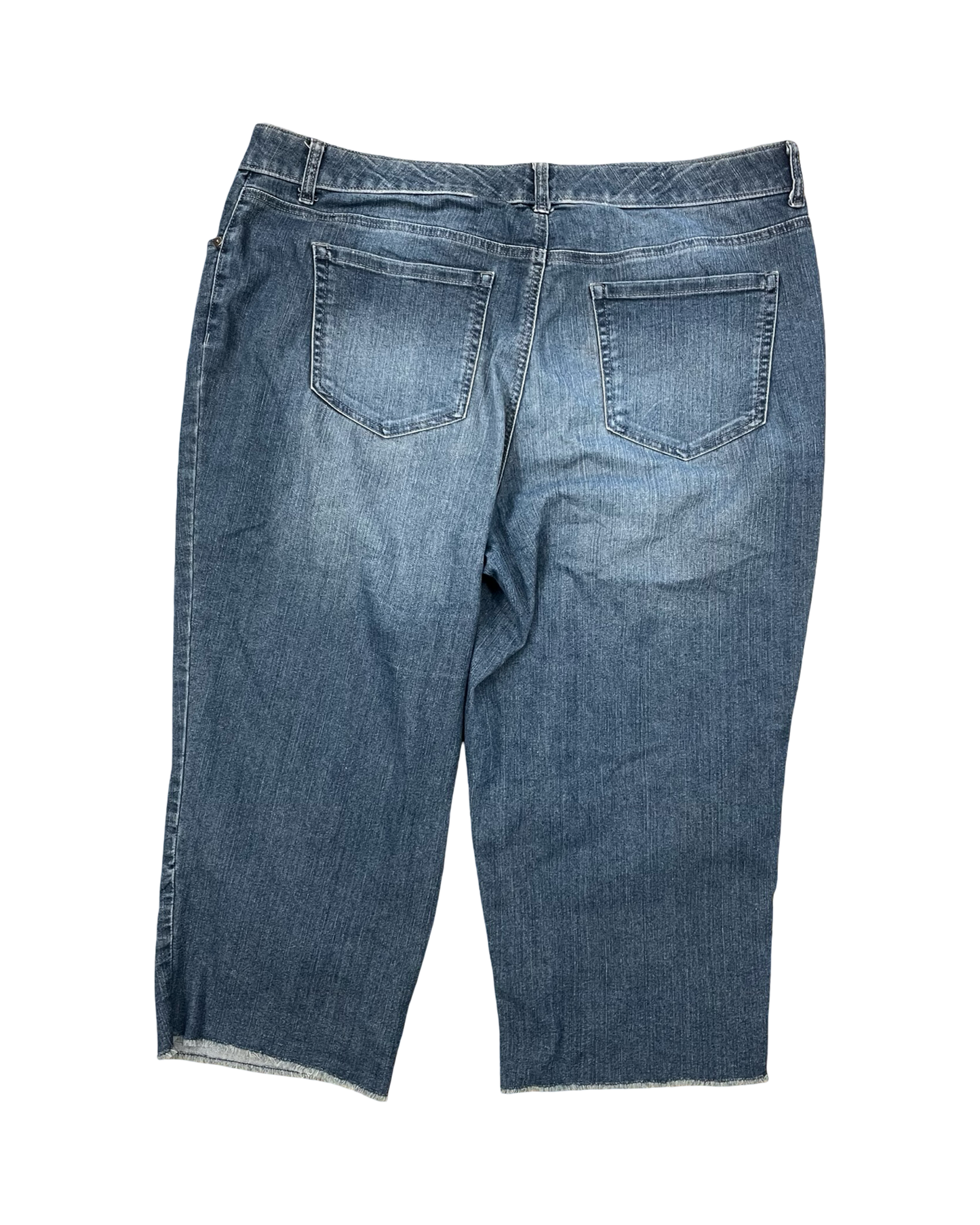 Jeans Cropped By Terra & Sky In Blue Denim, Size:20
