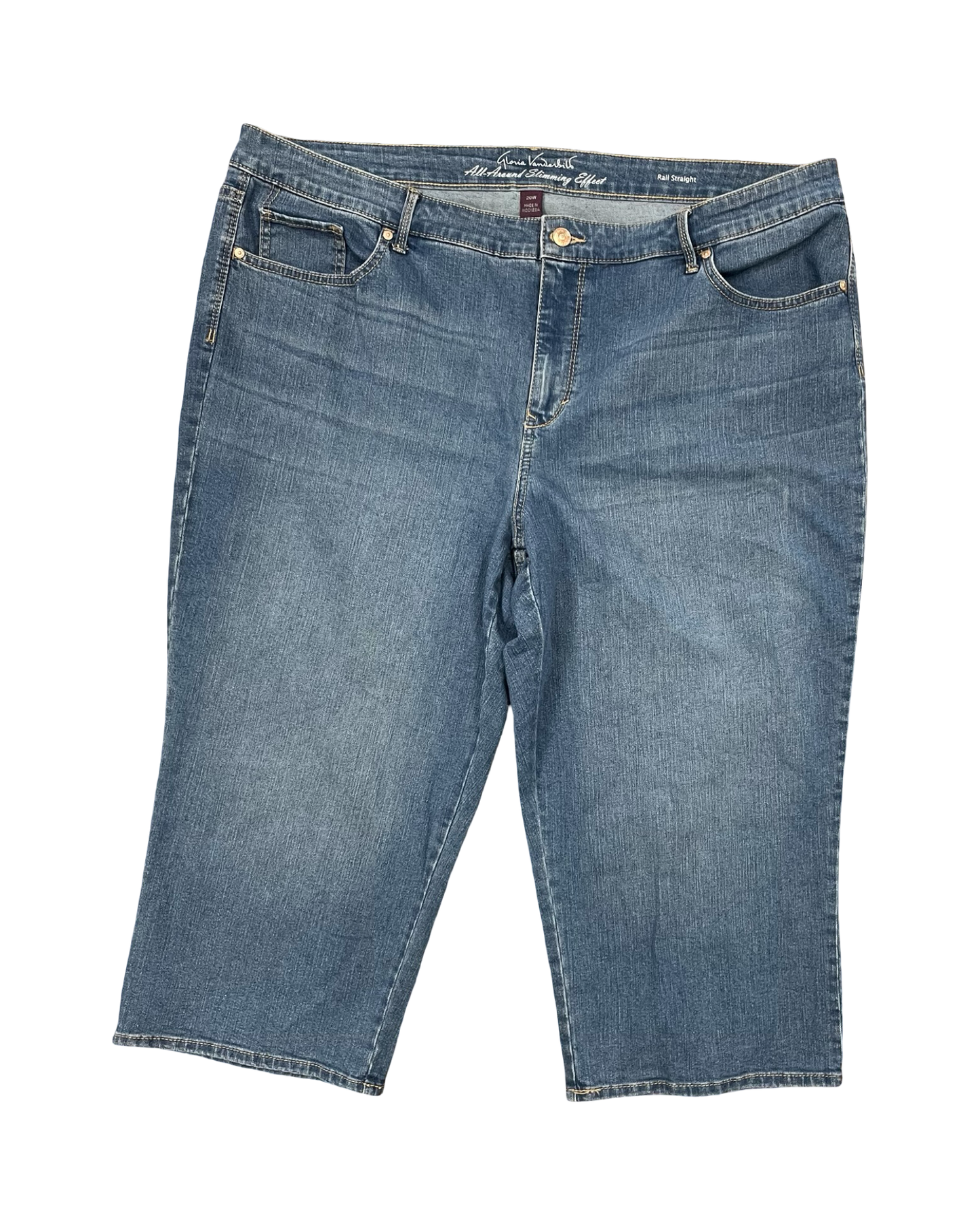 Jeans Cropped By Gloria Vanderbilt In Blue Denim, Size:20