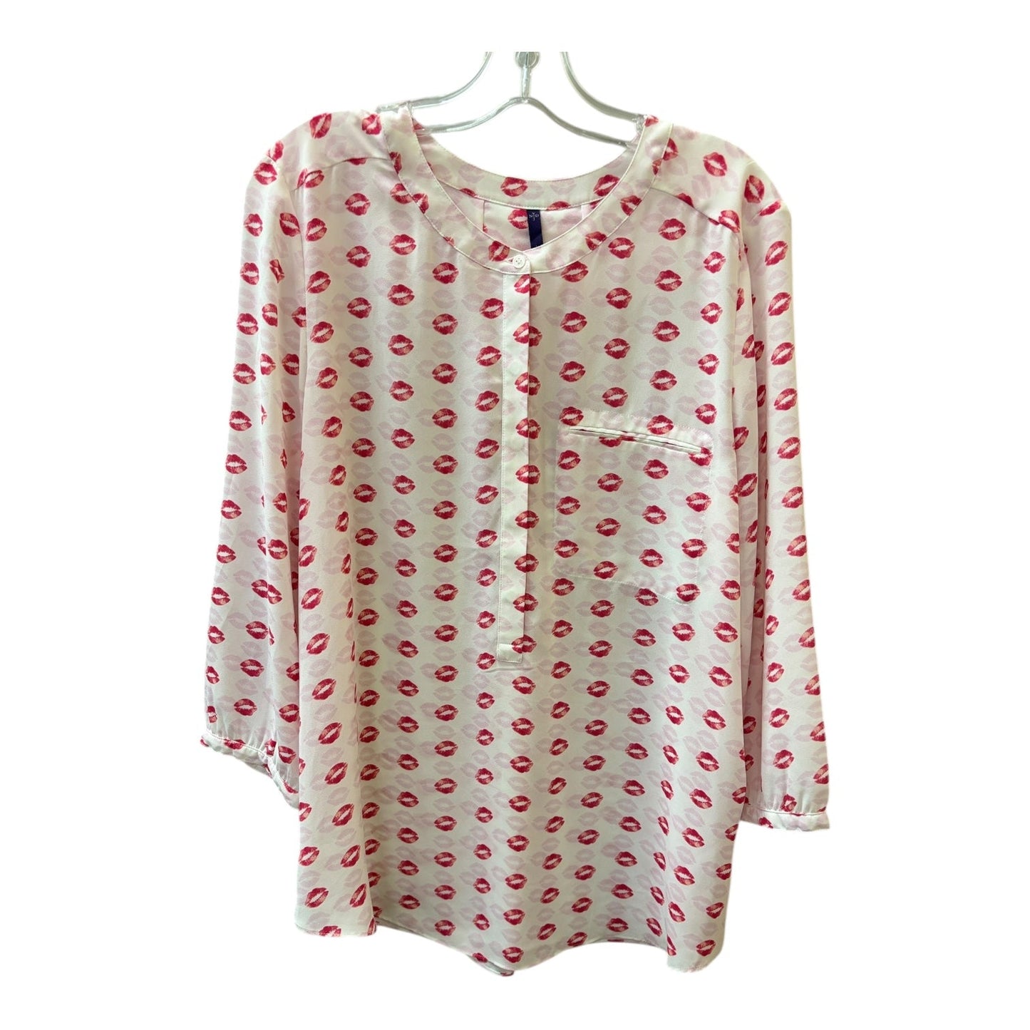 Top Ls By Not Your Daughters Jeans In Red & White, Size:L