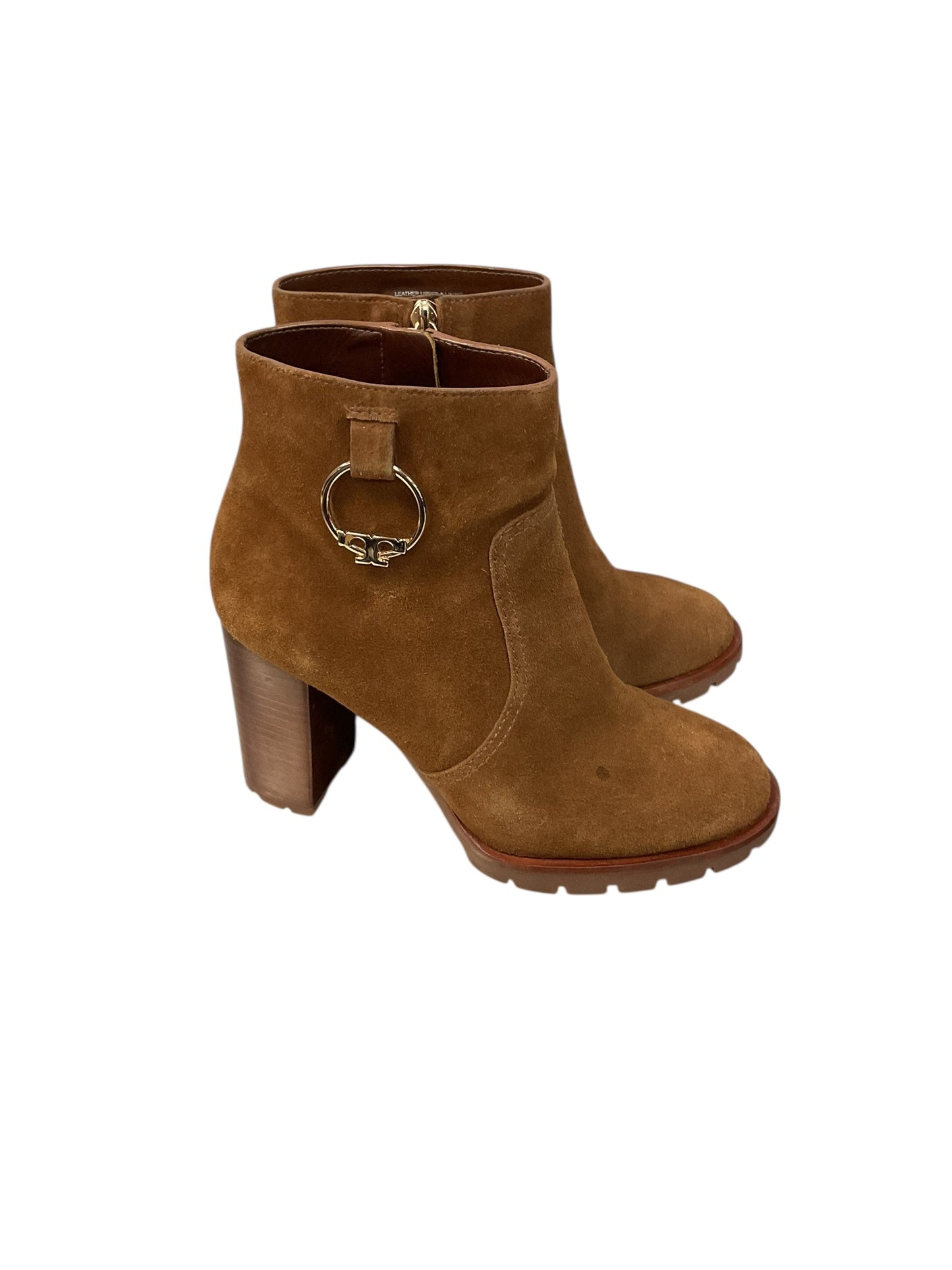 Boots Designer By Tory Burch In Brown, Size:7