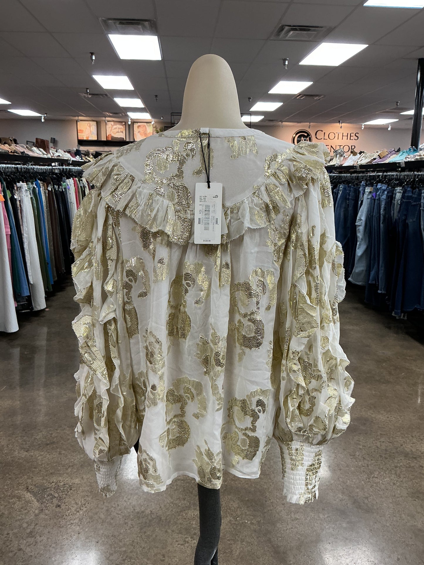 Top Ls By A Loves A In Gold & White, Size:Xl