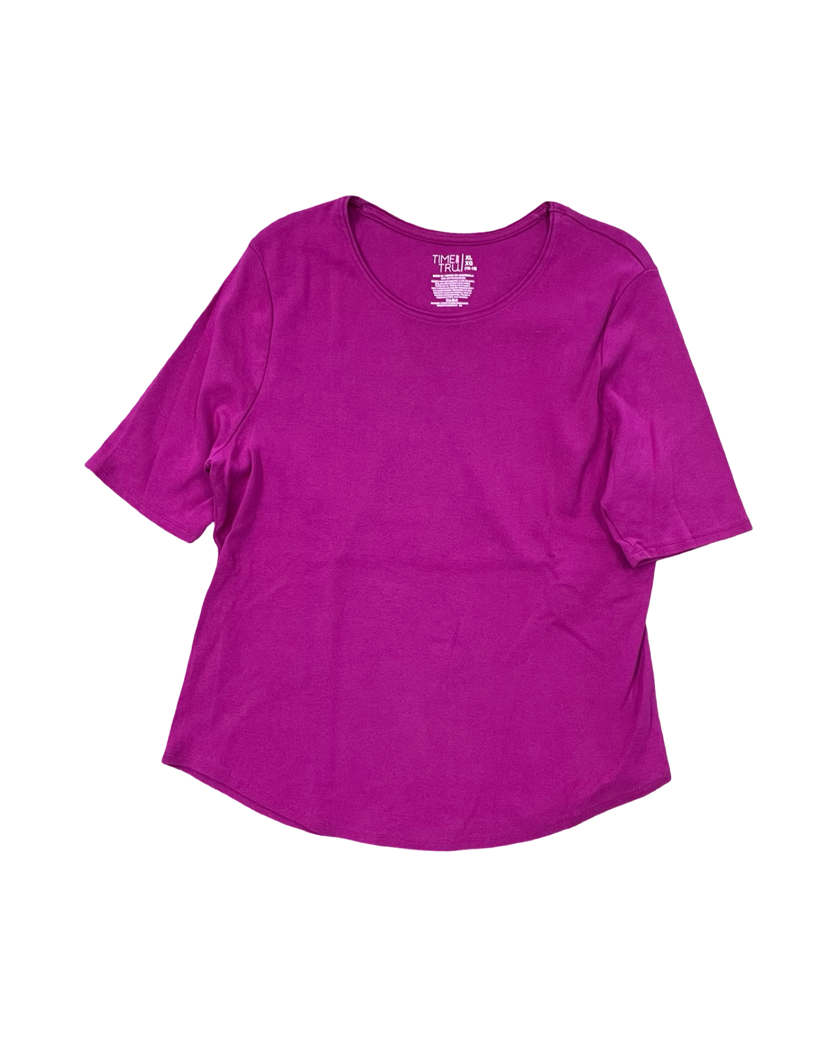 Top Ss Basic By Time And Tru In Pink, Size:Xl