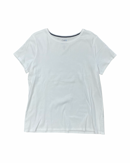 Top Ss Basic By Croft And Barrow In White, Size:Xl