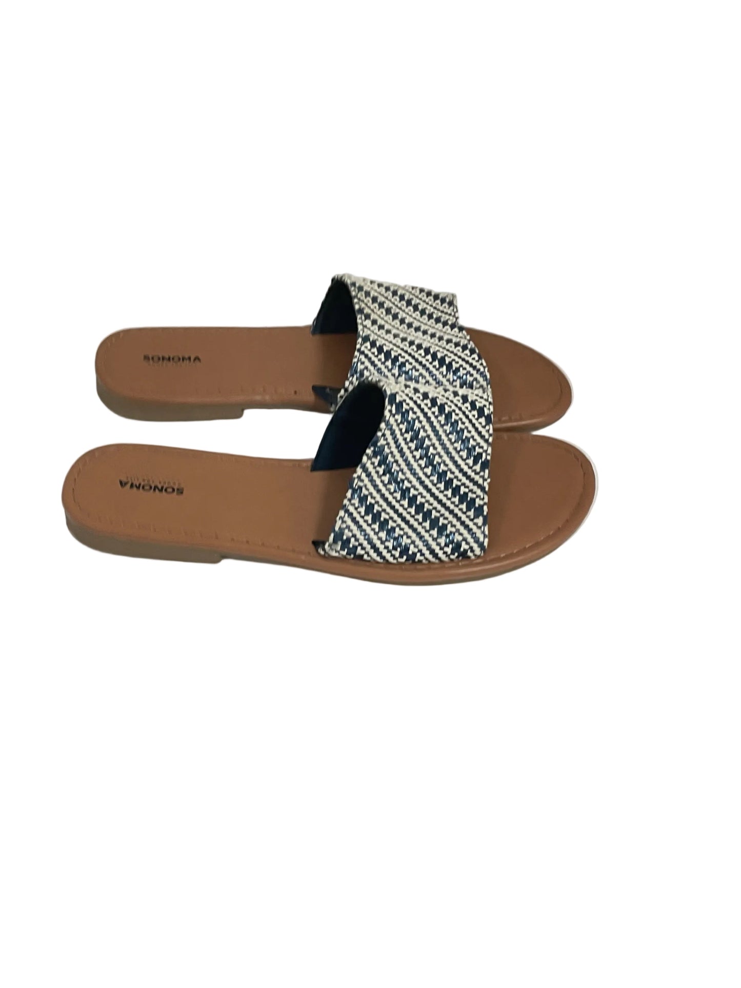 Sandals Flats By Sonoma In Blue & White, Size:9