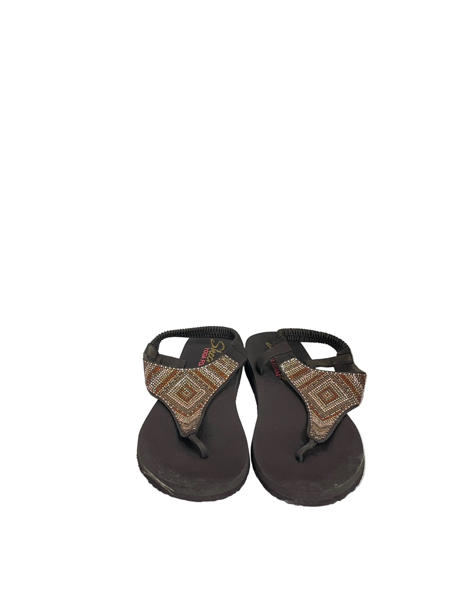 Sandals Flip Flops By Skechers In Brown, Size:10