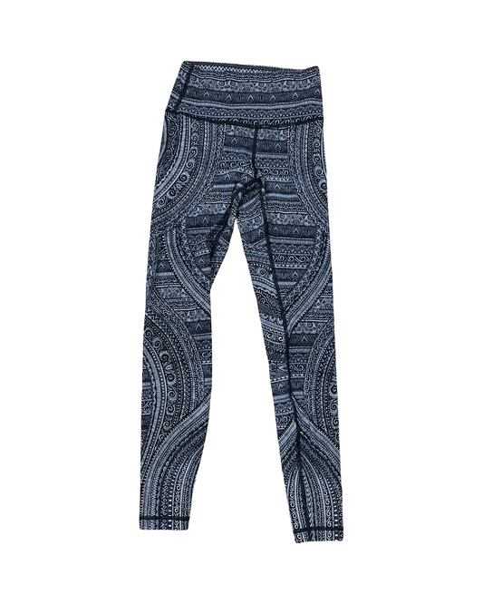 Athletic Leggings By Lululemon In Black & Grey, Size:S