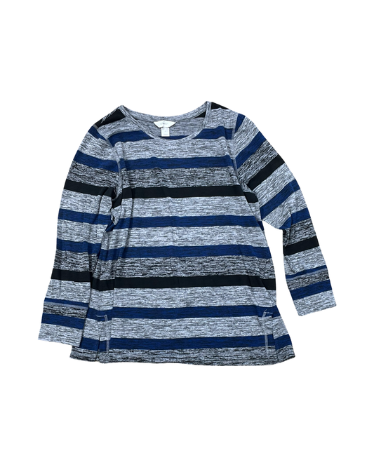 Top Ls By Cj Banks In Blue & Grey, Size:Xl